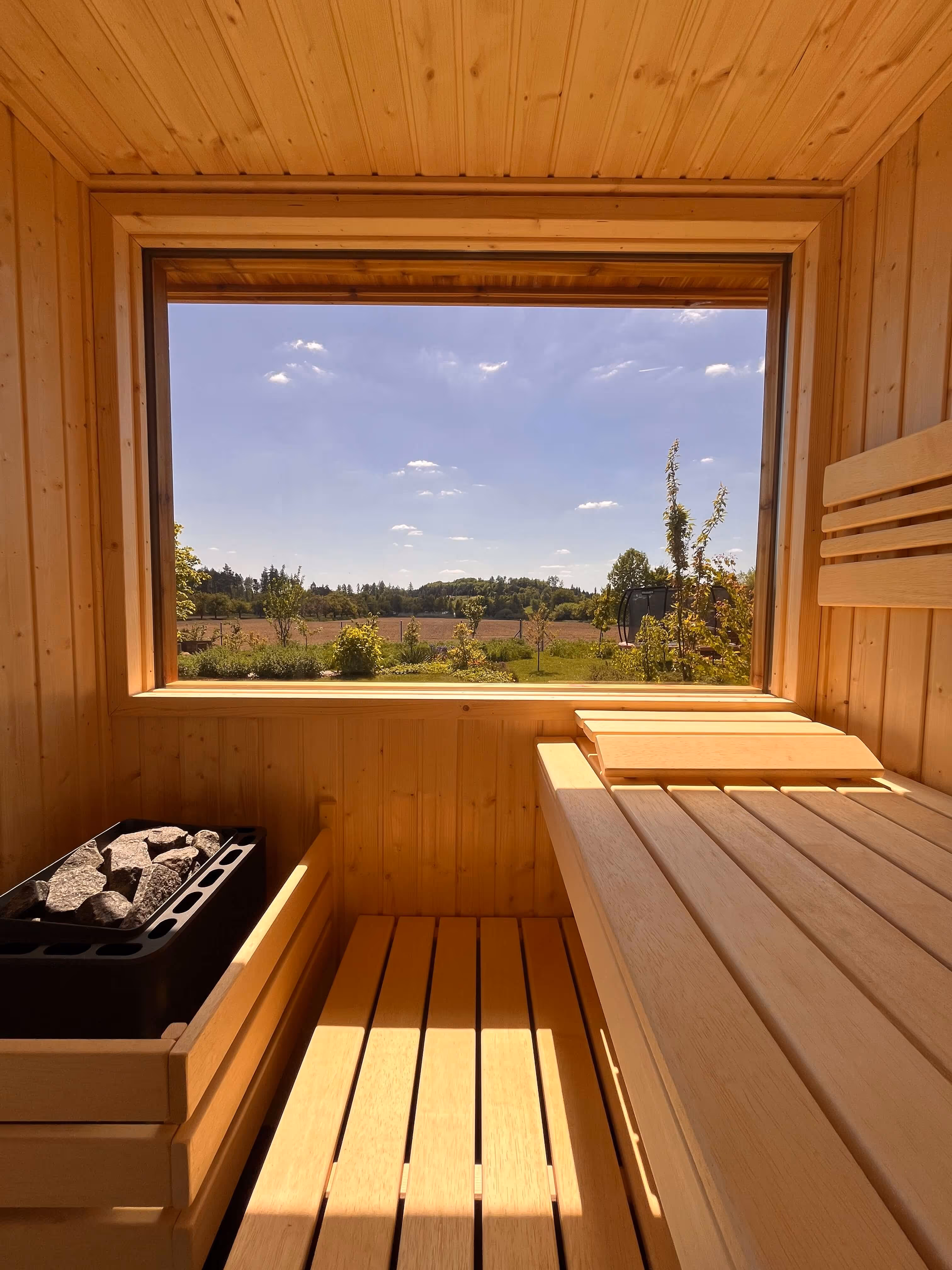 Venkovní sauna s výhledem